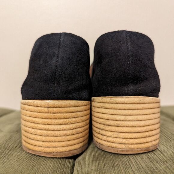 Mercedes Castillo Tillie Suede Loafers Stacked Heel in Black - Picture 8 of 11